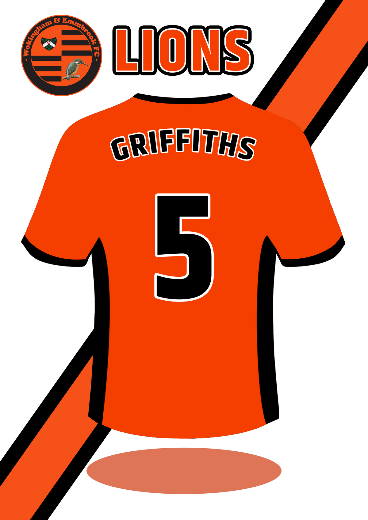 Personalised Wokingham Town FC Shirt Print | A3 A4 WTFC