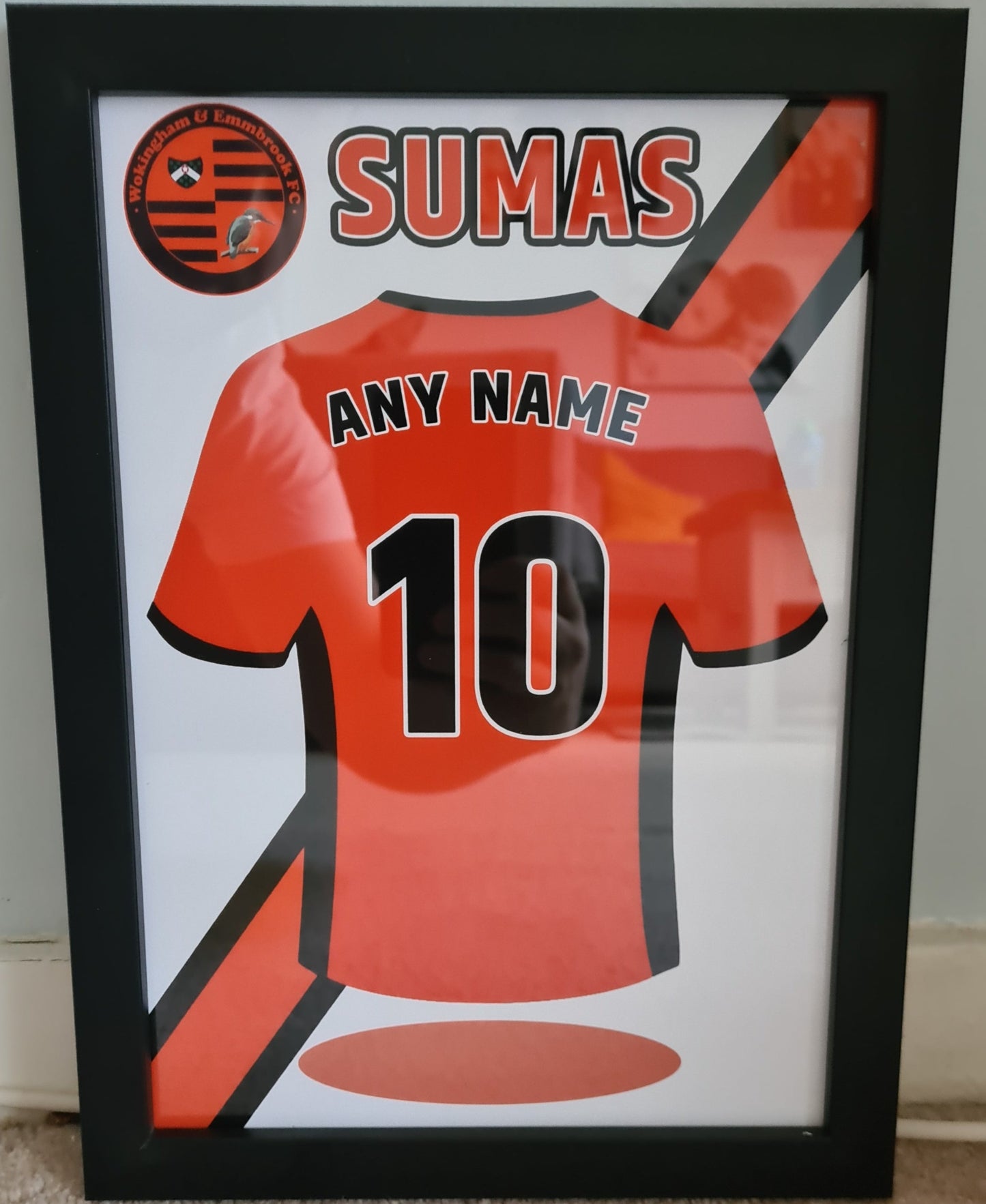 Wokingham Town FC Personalised A4 / A3 Shirt Print