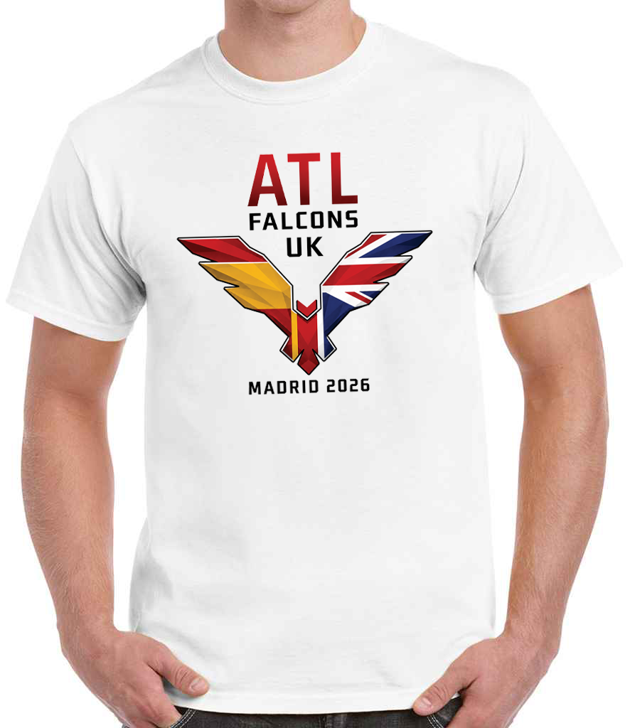 ATL Falcons UK Madrid Game Large Logo T-Shirt - White