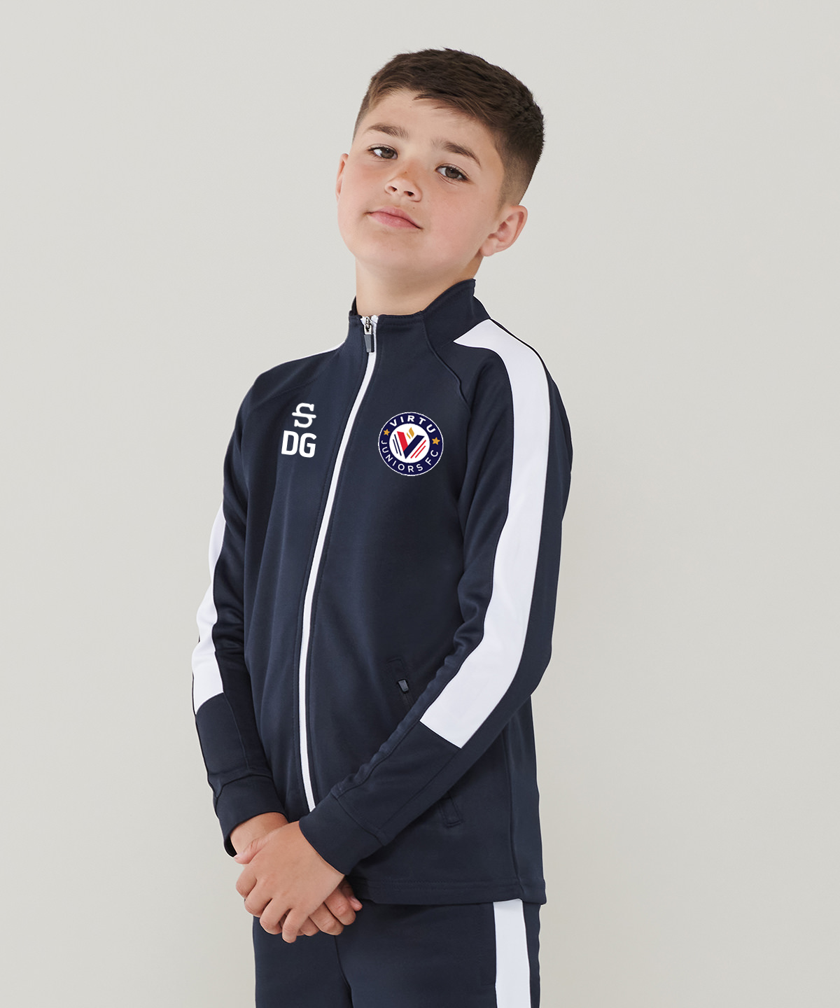 Virtu Personalised Kids Track Top - Navy