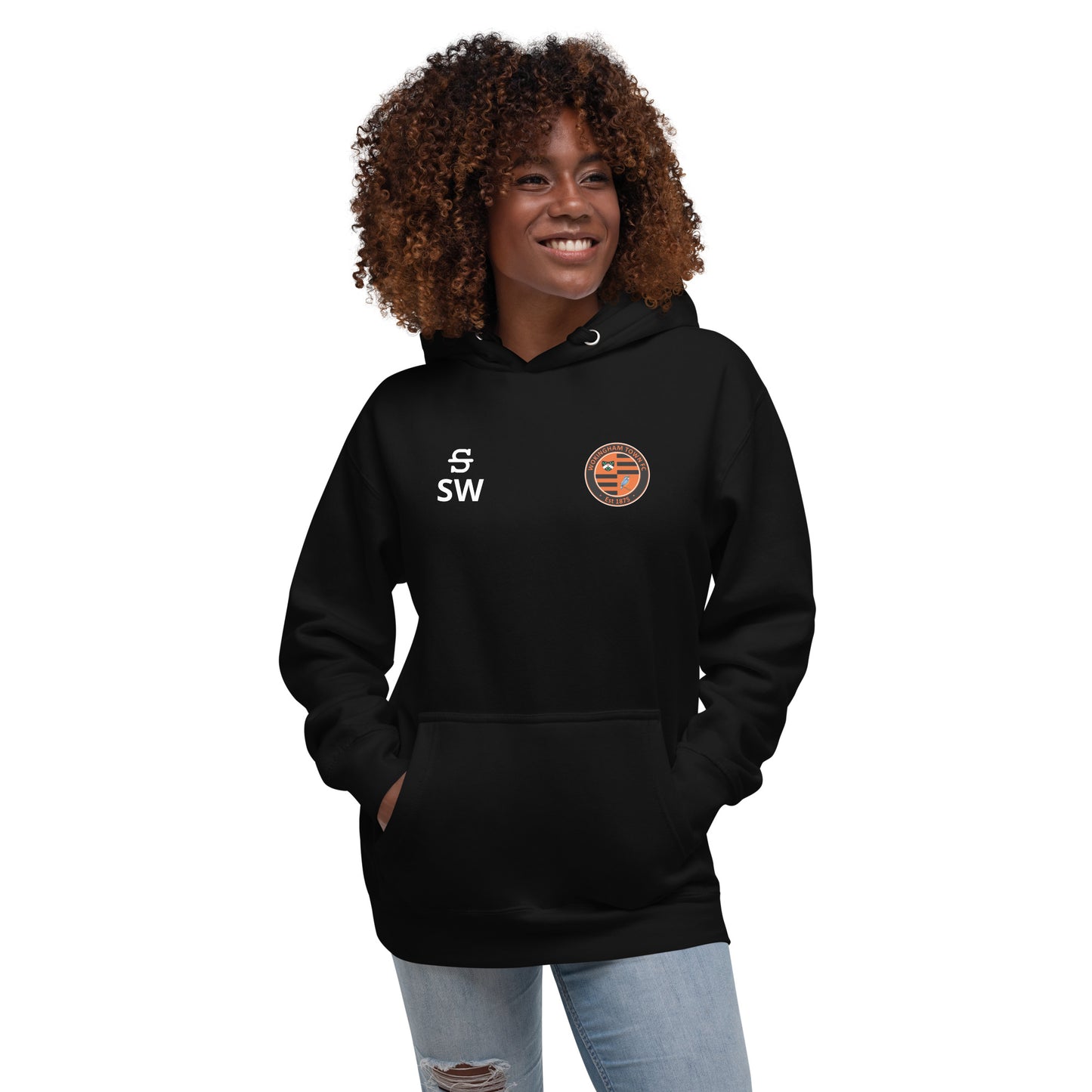 Wokingham Town FC Adult Personalised Heavyweight Hoodie - Black